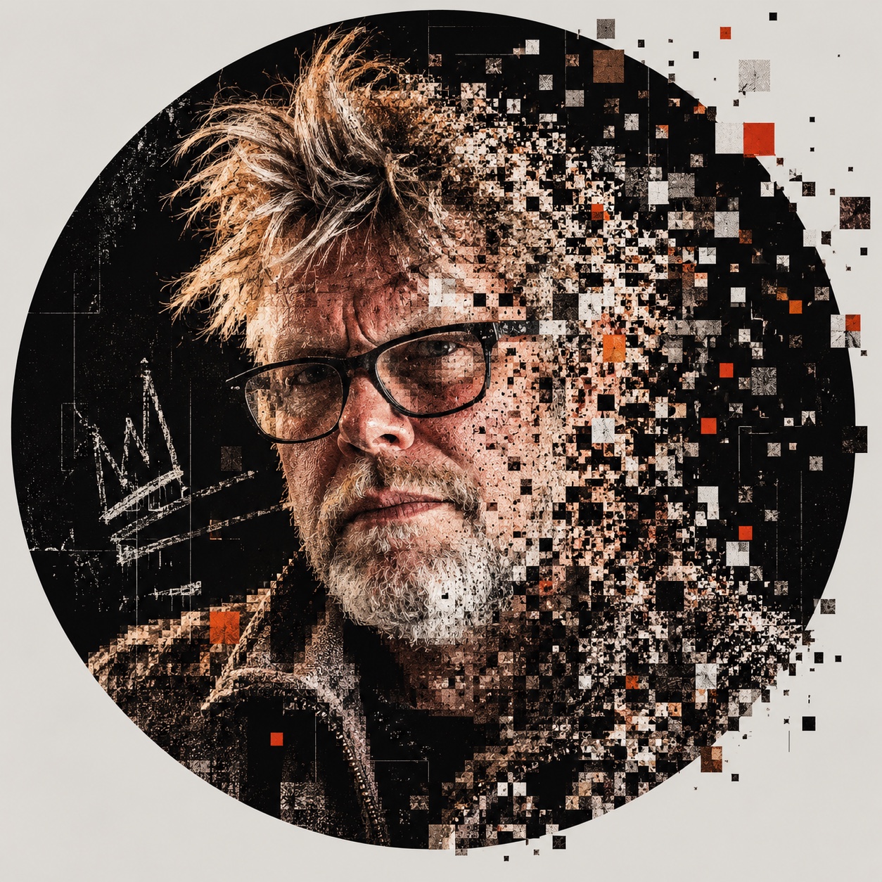 Digitally fragmented portrait of DanTommi
